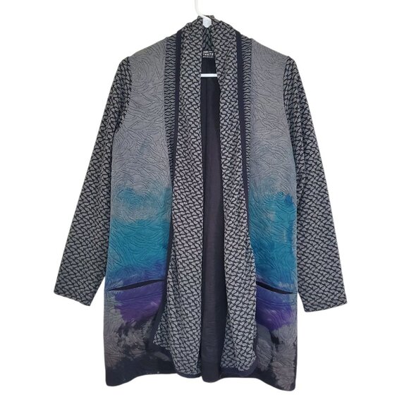 Art of Cloth Casual Professional Art to Wear Geometric Long Line Cardigan - M - Picture 1 of 8